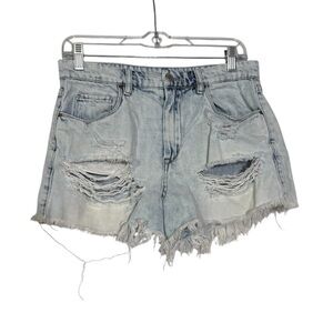 Blank NYC Wedgie Shorts Jean Shorts Distressed Light Wash Size 28 Denim Shorts